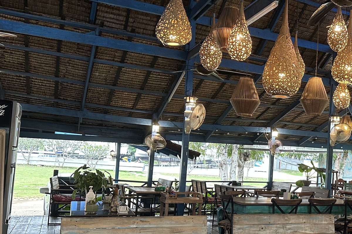An open-air restaurant near the Training Centre.