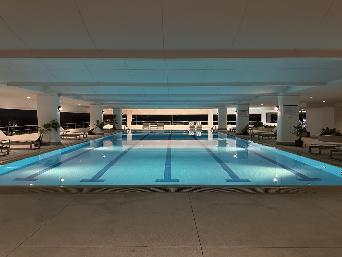 A swimming pool within the Ocean Marina complex.